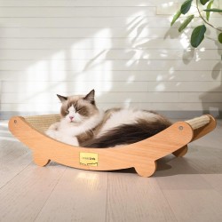 CheerPals Sisal Cat Scratching Board - 160° Curved Design, Solid Beech Wood & Natural Sisal Pad Cat Scratching Mat, Extra Large 60 x 35 x 15 cm Scratching Furniture for All Cats CheerPals Sisal Cat Scratching Board - 160° Curved Design, Solid Beech Wood & Natural Sisal Pad Cat Scratching Mat, Extra Large 60 x 35 x 15 cm Scratching Furniture for All Cats