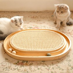 CheerPals Sisal Scratching Board - 2-in-1 Cat Toy, Solid Pine Wood & Natural Sisal Pad & Catnip Balls - 43 x 33 x 3 cm Scratching Mat for All Cats Playing, Relaxing CheerPals Sisal Scratching Board - 2-in-1 Cat Toy, Solid Pine Wood & Natural Sisal Pad & Catnip Balls - 43 x 33 x 3 cm Scratching Mat for All Cats Playing, Relaxing