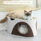 ComSaf Scratching Board for Cats, 44 x 34 x 10 cm, Cat Scratching Mat, Oval Cat Toy, Scratching Furniture, Corrugated Cardboard, Recyclable Scratching Pad Made of Quality Cardboard, Keep Cats Fun Healthy