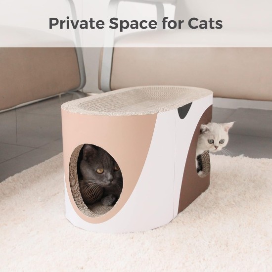 ComSaf Scratching Board for Cats, 44 x 34 x 10 cm, Cat Scratching Mat, Oval Cat Toy, Scratching Furniture, Corrugated Cardboard, Recyclable Scratching Pad Made of Quality Cardboard, Keep Cats Fun Healthy ComSaf Scratching Board for Cats, 44 x 34 x 10 cm, Cat Scratching Mat, Oval Cat Toy, Scratching Furniture, Corrugated Cardboard, Recyclable Scratching Pad Made of Quality Cardboard, Keep Cats Fun Healthy