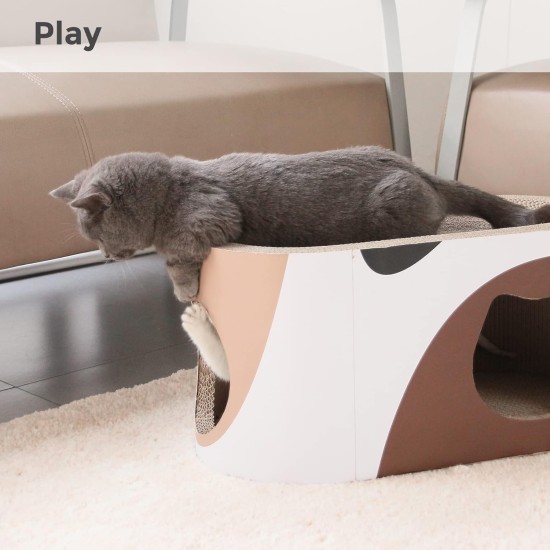 ComSaf Scratching Board for Cats, 44 x 34 x 10 cm, Cat Scratching Mat, Oval Cat Toy, Scratching Furniture, Corrugated Cardboard, Recyclable Scratching Pad Made of Quality Cardboard, Keep Cats Fun Healthy ComSaf Scratching Board for Cats, 44 x 34 x 10 cm, Cat Scratching Mat, Oval Cat Toy, Scratching Furniture, Corrugated Cardboard, Recyclable Scratching Pad Made of Quality Cardboard, Keep Cats Fun Healthy