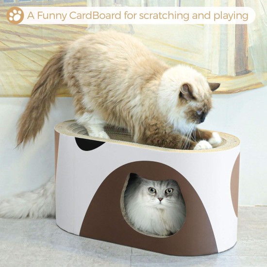 ComSaf Scratching Board for Cats, 44 x 34 x 10 cm, Cat Scratching Mat, Oval Cat Toy, Scratching Furniture, Corrugated Cardboard, Recyclable Scratching Pad Made of Quality Cardboard, Keep Cats Fun Healthy ComSaf Scratching Board for Cats, 44 x 34 x 10 cm, Cat Scratching Mat, Oval Cat Toy, Scratching Furniture, Corrugated Cardboard, Recyclable Scratching Pad Made of Quality Cardboard, Keep Cats Fun Healthy