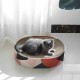 ComSaf Scratching Board for Cats, 44 x 34 x 10 cm, Cat Scratching Mat, Oval Cat Toy, Scratching Furniture, Corrugated Cardboard, Recyclable Scratching Pad Made of Quality Cardboard, Keep Cats Fun Healthy