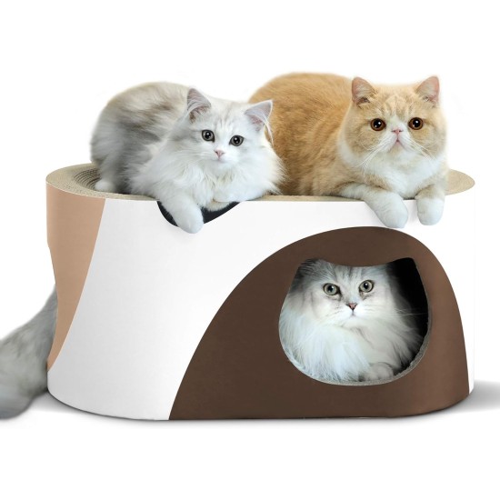 ComSaf Scratching Board for Cats, 44 x 34 x 10 cm, Cat Scratching Mat, Oval Cat Toy, Scratching Furniture, Corrugated Cardboard, Recyclable Scratching Pad Made of Quality Cardboard, Keep Cats Fun Healthy ComSaf Scratching Board for Cats, 44 x 34 x 10 cm, Cat Scratching Mat, Oval Cat Toy, Scratching Furniture, Corrugated Cardboard, Recyclable Scratching Pad Made of Quality Cardboard, Keep Cats Fun Healthy