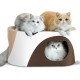 ComSaf Scratching Board for Cats, 44 x 34 x 10 cm, Cat Scratching Mat, Oval Cat Toy, Scratching Furniture, Corrugated Cardboard, Recyclable Scratching Pad Made of Quality Cardboard, Keep Cats Fun Healthy