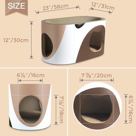 ComSaf Scratching Board for Cats, 44 x 34 x 10 cm, Cat Scratching Mat, Oval Cat Toy, Scratching Furniture, Corrugated Cardboard, Recyclable Scratching Pad Made of Quality Cardboard, Keep Cats Fun Healthy ComSaf Scratching Board for Cats, 44 x 34 x 10 cm, Cat Scratching Mat, Oval Cat Toy, Scratching Furniture, Corrugated Cardboard, Recyclable Scratching Pad Made of Quality Cardboard, Keep Cats Fun Healthy