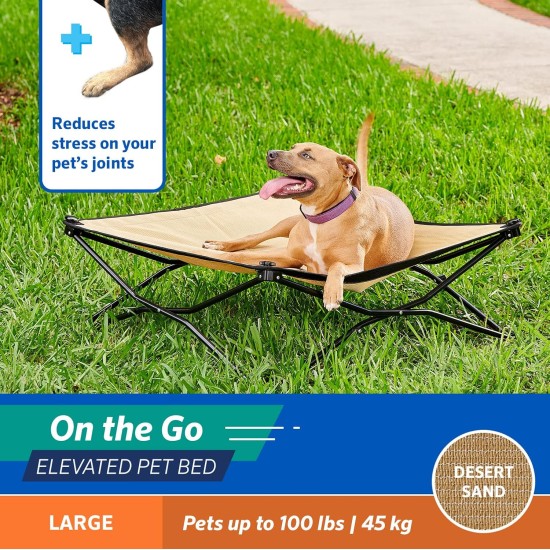 Coolaroo On The Go Raised Pet Bed, Large, Grey Coolaroo On The Go Raised Pet Bed, Large, Grey