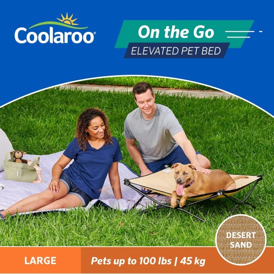Coolaroo On The Go Raised Pet Bed, Large, Grey Coolaroo On The Go Raised Pet Bed, Large, Grey