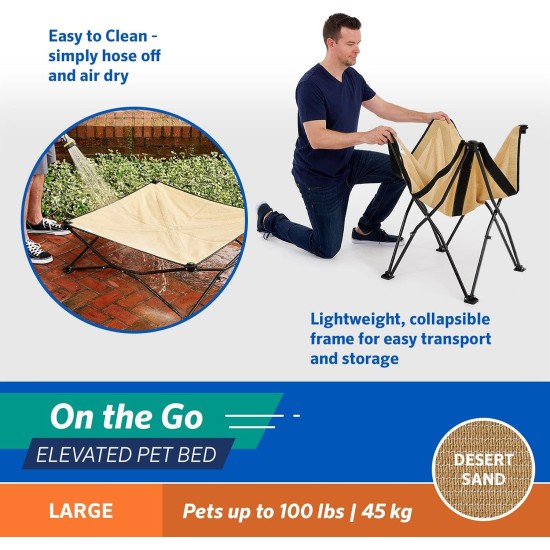 Coolaroo On The Go Raised Pet Bed, Large, Grey Coolaroo On The Go Raised Pet Bed, Large, Grey