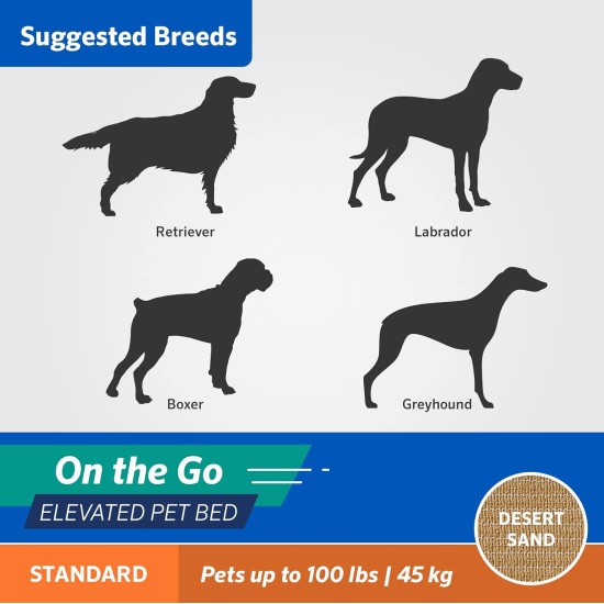 Coolaroo On The Go Raised Pet Bed, Large, Grey Coolaroo On The Go Raised Pet Bed, Large, Grey