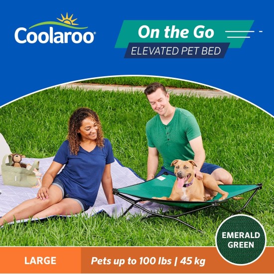 Coolaroo On The Go Raised Pet Bed, Large, Grey Coolaroo On The Go Raised Pet Bed, Large, Grey