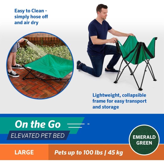 Coolaroo On The Go Raised Pet Bed, Large, Grey Coolaroo On The Go Raised Pet Bed, Large, Grey
