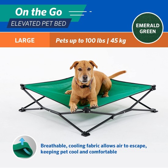 Coolaroo On The Go Raised Pet Bed, Large, Grey Coolaroo On The Go Raised Pet Bed, Large, Grey