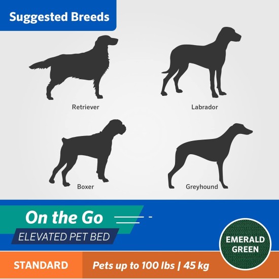 Coolaroo On The Go Raised Pet Bed, Large, Grey Coolaroo On The Go Raised Pet Bed, Large, Grey
