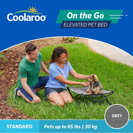 Coolaroo On The Go Raised Pet Bed, Large, Grey Coolaroo On The Go Raised Pet Bed, Large, Grey