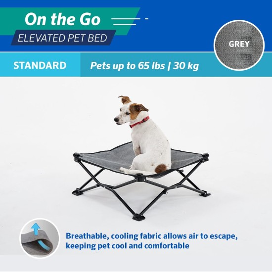 Coolaroo On The Go Raised Pet Bed, Large, Grey Coolaroo On The Go Raised Pet Bed, Large, Grey