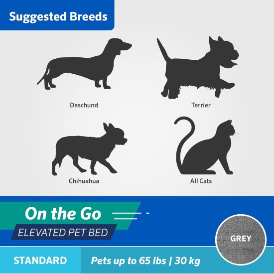 Coolaroo On The Go Raised Pet Bed, Large, Grey Coolaroo On The Go Raised Pet Bed, Large, Grey