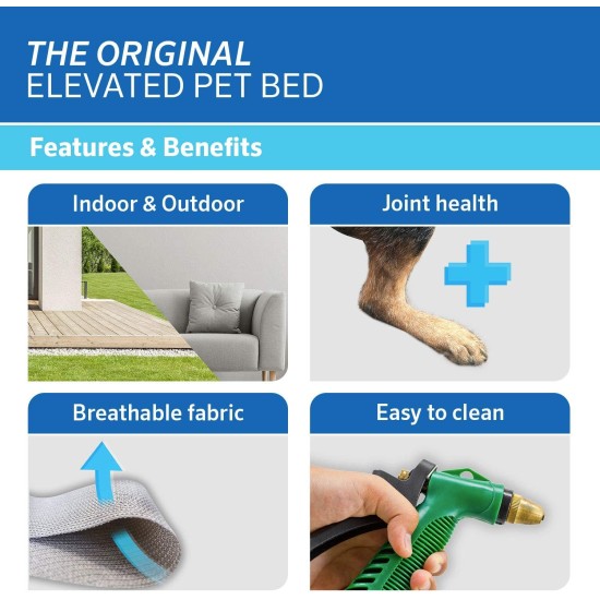 Coolaroo The Original Replacement Elevated Pet Bed Cover, Medium, Aqua Blue Coolaroo The Original Replacement Elevated Pet Bed Cover, Medium, Aqua Blue