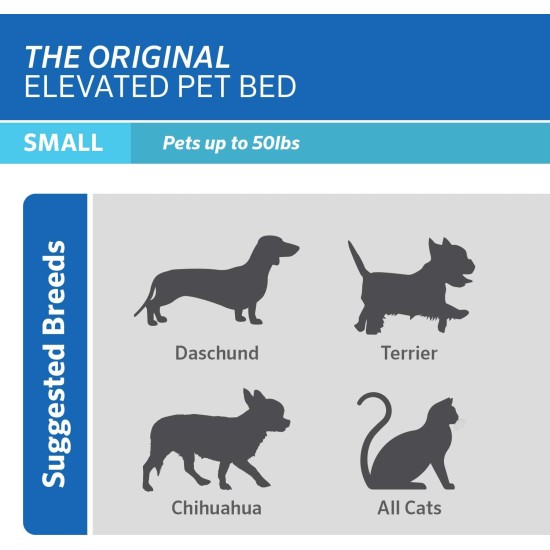 Coolaroo The Original Replacement Elevated Pet Bed Cover, Medium, Aqua Blue Coolaroo The Original Replacement Elevated Pet Bed Cover, Medium, Aqua Blue