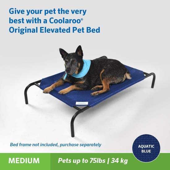 Coolaroo The Original Replacement Elevated Pet Bed Cover, Medium, Aqua Blue Coolaroo The Original Replacement Elevated Pet Bed Cover, Medium, Aqua Blue