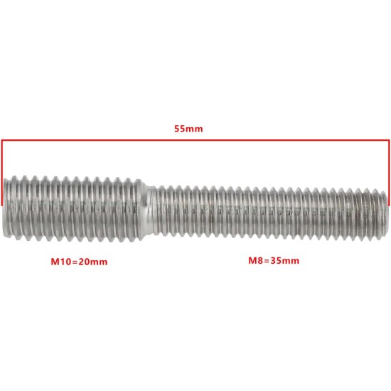 Create idea Pack of 2 Threaded Adapters Double-Sided Threaded Bolts M8 x 35 to M10 x 50 Thread Adapter Made of 304 Stainless Steel for Sisal Posts and Scratching Posts 85 mm Create idea Pack of 2 Threaded Adapters Double-Sided Threaded Bolts M8 x 35 to M10 x 50 Thread Adapter Made of 304 Stainless Steel for Sisal Posts and Scratching Posts 85 mm