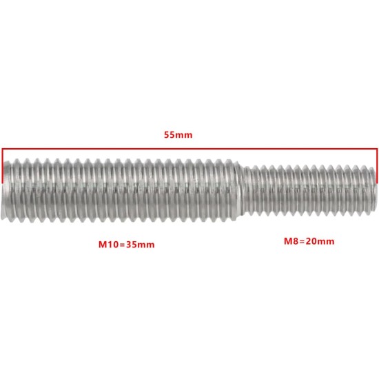 Create idea Pack of 2 Threaded Adapters Double-Sided Threaded Bolts M8 x 35 to M10 x 50 Thread Adapter Made of 304 Stainless Steel for Sisal Posts and Scratching Posts 85 mm Create idea Pack of 2 Threaded Adapters Double-Sided Threaded Bolts M8 x 35 to M10 x 50 Thread Adapter Made of 304 Stainless Steel for Sisal Posts and Scratching Posts 85 mm