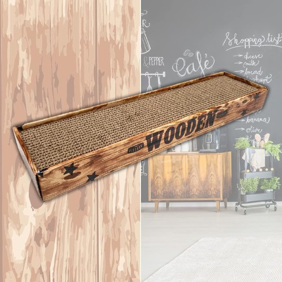 Croci 2 Layers Cardboard Cat Scratching Post with Non Slip Feet & Catnip Envelope - Leaves Style 48 x 12.5 x 5cm Croci 2 Layers Cardboard Cat Scratching Post with Non Slip Feet & Catnip Envelope - Leaves Style 48 x 12.5 x 5cm