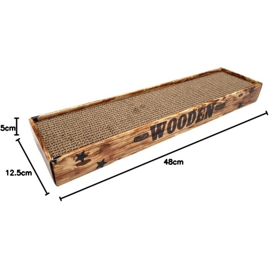 Croci 2 Layers Cardboard Cat Scratching Post with Non Slip Feet & Catnip Envelope - Leaves Style 48 x 12.5 x 5cm Croci 2 Layers Cardboard Cat Scratching Post with Non Slip Feet & Catnip Envelope - Leaves Style 48 x 12.5 x 5cm