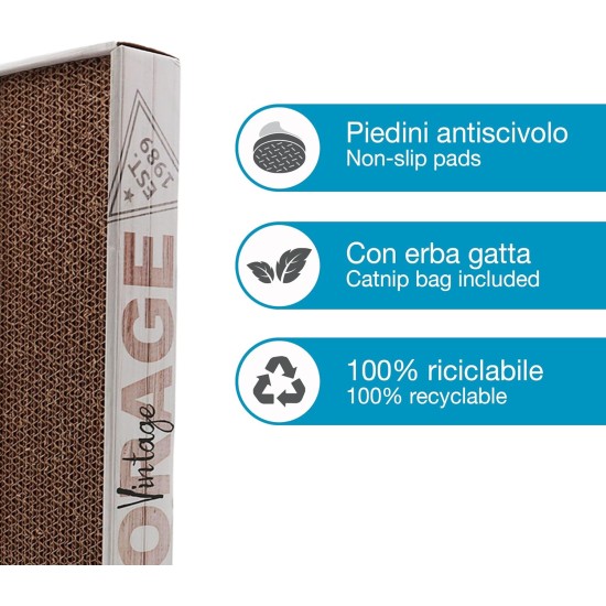 Croci Home Decor Essence Cardboard Scratching Post Oak Size 48 x 5 x 12.5-450 Croci Home Decor Essence Cardboard Scratching Post Oak Size 48 x 5 x 12.5-450
