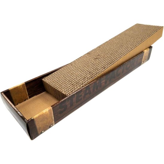 Croci HomedecoreEssence Cardboard Scratching Post for Adult Cats, Rectangular with 2 Reversible Layers, Non-Slip Feet, Catnip Bag Included, 48 x 12.5 x 5 cm Croci HomedecoreEssence Cardboard Scratching Post for Adult Cats, Rectangular with 2 Reversible Layers, Non-Slip Feet, Catnip Bag Included, 48 x 12.5 x 5 cm