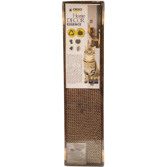 Croci HomedecoreEssence Cardboard Scratching Post for Adult Cats, Rectangular with 2 Reversible Layers, Non-Slip Feet, Catnip Bag Included, 48 x 12.5 x 5 cm Croci HomedecoreEssence Cardboard Scratching Post for Adult Cats, Rectangular with 2 Reversible Layers, Non-Slip Feet, Catnip Bag Included, 48 x 12.5 x 5 cm