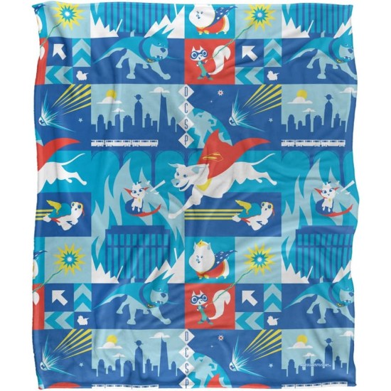 DC LEAGUE OF SUPER PETS Silky Super Soft Blanket 60" x 50" DC LEAGUE OF SUPER PETS Silky Super Soft Blanket 60" x 50"