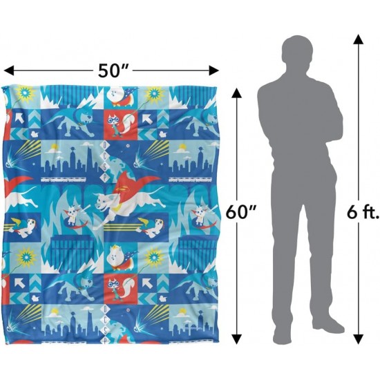 DC LEAGUE OF SUPER PETS Silky Super Soft Blanket 60" x 50" DC LEAGUE OF SUPER PETS Silky Super Soft Blanket 60" x 50"