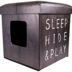 D&D Sleep/Hide/Play Pet-Ottoman, 38 x 38 x 38 cm, Dark Brown D&D Sleep/Hide/Play Pet-Ottoman, 38 x 38 x 38 cm, Dark Brown