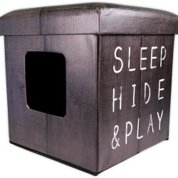 D&D Sleep/Hide/Play Pet-Ottoman, 38 x 38 x 38 cm, Dark Brown D&D Sleep/Hide/Play Pet-Ottoman, 38 x 38 x 38 cm, Dark Brown