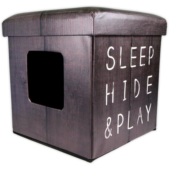D&D Sleep/Hide/Play Pet-Ottoman, 38 x 38 x 38 cm, Dark Brown D&D Sleep/Hide/Play Pet-Ottoman, 38 x 38 x 38 cm, Dark Brown