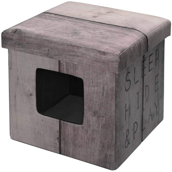 D&D Sleep/Hide/Play Pet-Ottoman, 38 x 38 x 38 cm, Dark Brown D&D Sleep/Hide/Play Pet-Ottoman, 38 x 38 x 38 cm, Dark Brown