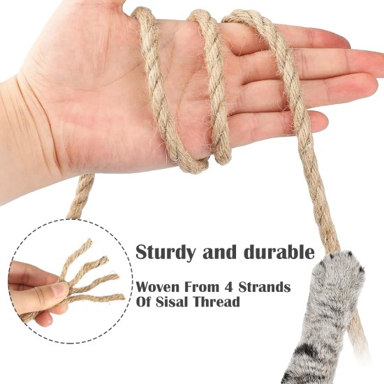 DOBIGER 50 m Sisal Rope for Scratching Post 8 mm, Natural Sisal Rope for Cats, Scratching Rope, Household, Garden, DIY, Decoration DOBIGER 50 m Sisal Rope for Scratching Post 8 mm, Natural Sisal Rope for Cats, Scratching Rope, Household, Garden, DIY, Decoration