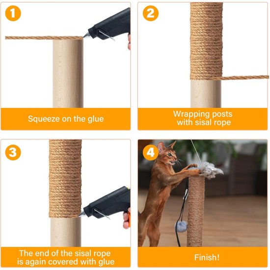 DOBIGER 50 m Sisal Rope for Scratching Post 8 mm, Natural Sisal Rope for Cats, Scratching Rope, Household, Garden, DIY, Decoration DOBIGER 50 m Sisal Rope for Scratching Post 8 mm, Natural Sisal Rope for Cats, Scratching Rope, Household, Garden, DIY, Decoration