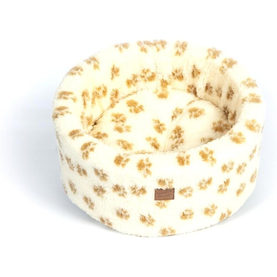 Danish Design Sherpa Fleece Paw Print Cat Cosy (Small 42cm) Danish Design Sherpa Fleece Paw Print Cat Cosy (Small 42cm)