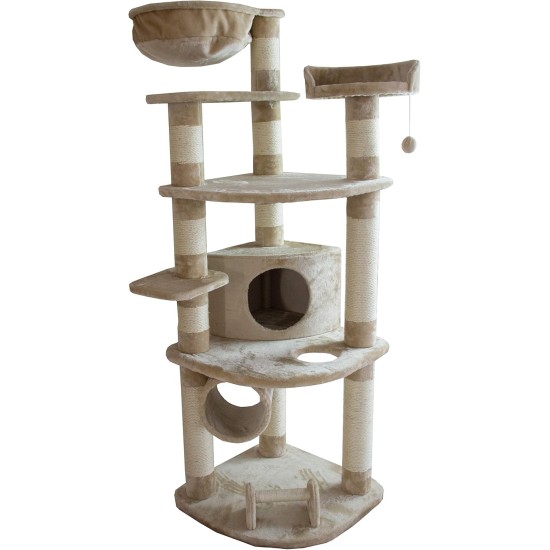Dehner Edda Cat Scratching Post Approx. 180 x 60 x 60 cm Sisal/Plush Beige Dehner Edda Cat Scratching Post Approx. 180 x 60 x 60 cm Sisal/Plush Beige