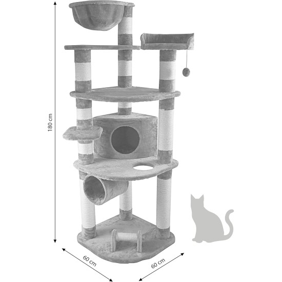 Dehner Edda Cat Scratching Post Approx. 180 x 60 x 60 cm Sisal/Plush Beige Dehner Edda Cat Scratching Post Approx. 180 x 60 x 60 cm Sisal/Plush Beige