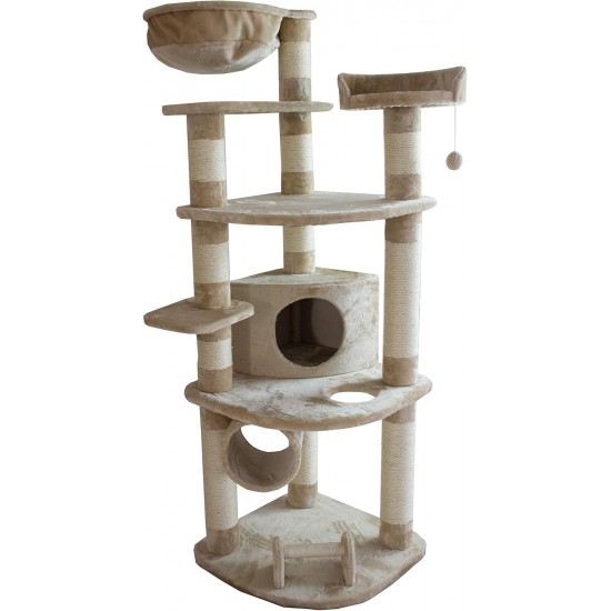 Dehner Edda Cat Scratching Post Approx. 180 x 60 x 60 cm Sisal/Plush Beige Dehner Edda Cat Scratching Post Approx. 180 x 60 x 60 cm Sisal/Plush Beige