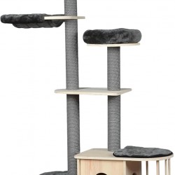 Dehner Lieblinge Bombay Cat Tree Height Adjustable Climbing Tree for Cats Approx. 68 x 234-259 x 48 cm Plush / Chipboard / Paper Brown / Grey Dehner Lieblinge Bombay Cat Tree Height Adjustable Climbing Tree for Cats Approx. 68 x 234-259 x 48 cm Plush / Chipboard / Paper Brown / Grey