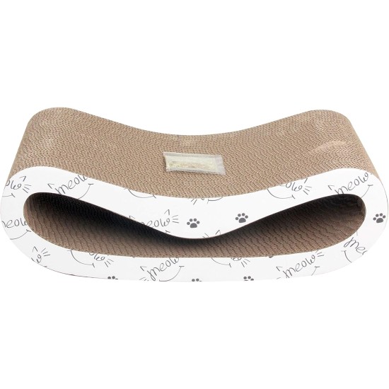 Dehner Lieblinge Cat Scratching Cardboard Scratch Wave with Catnip Approx. 49 x 24 x 15 cm Natural Material Cardboard from FSC®-Certified Production White Dehner Lieblinge Cat Scratching Cardboard Scratch Wave with Catnip Approx. 49 x 24 x 15 cm Natural Material Cardboard from FSC®-Certified Production White