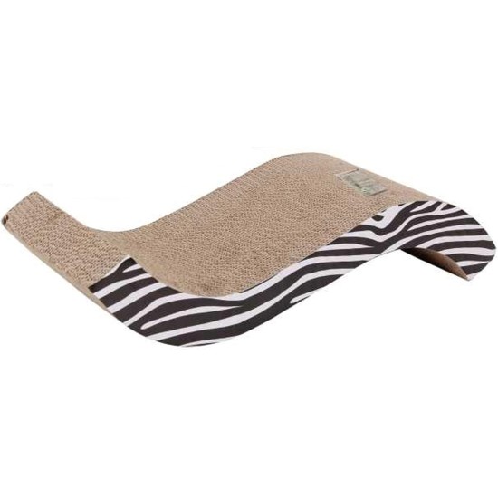 Dehner Lieblinge Cat Scratching Cardboard Wavy Approx. 53 x 12 x 22 cm, Natural Material, Cardboard from FSC®-Certified Production, Beige/Black/White Dehner Lieblinge Cat Scratching Cardboard Wavy Approx. 53 x 12 x 22 cm, Natural Material, Cardboard from FSC®-Certified Production, Beige/Black/White