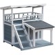 Dehner Lieblinge Maison Cat House, Outdoor Cat Cave for Cats, Robust, Approx. 78 x 75 x 73 cm, Fir Wood, Grey/White Dehner Lieblinge Maison Cat House, Outdoor Cat Cave for Cats, Robust, Approx. 78 x 75 x 73 cm, Fir Wood, Grey/White
