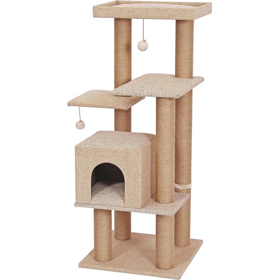 Dehner Lieblinge Nele Cat Scratching Post Approx. 122 x 50 x 50 cm Jute Beige Dehner Lieblinge Nele Cat Scratching Post Approx. 122 x 50 x 50 cm Jute Beige
