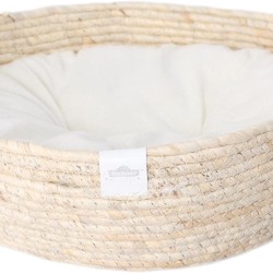 Dehner Premium Lovely Cuddly Bed Good Sleep Diameter 38 cm Height 13 cm Natural Material / Plush White / Beige Dehner Premium Lovely Cuddly Bed Good Sleep Diameter 38 cm Height 13 cm Natural Material / Plush White / Beige