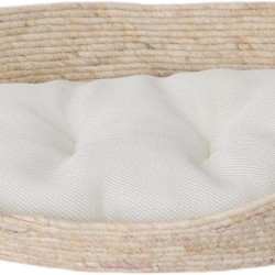 Dehner Premium Lovely Deep Sleep Cuddly Bed, 58 x 48 x 18 cm, Natural Material/Plush, White/Beige Dehner Premium Lovely Deep Sleep Cuddly Bed, 58 x 48 x 18 cm, Natural Material/Plush, White/Beige